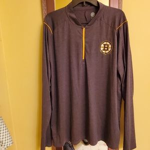 NHL Boston Bruins Mens 1/4 Zip Pullover 2XL Long Sleeve